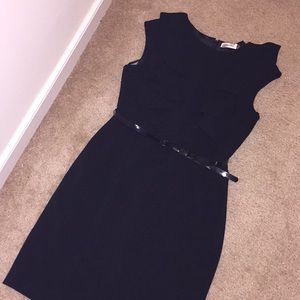 Calvin Klein, Black shift dress. Size 6 w/ ruffles